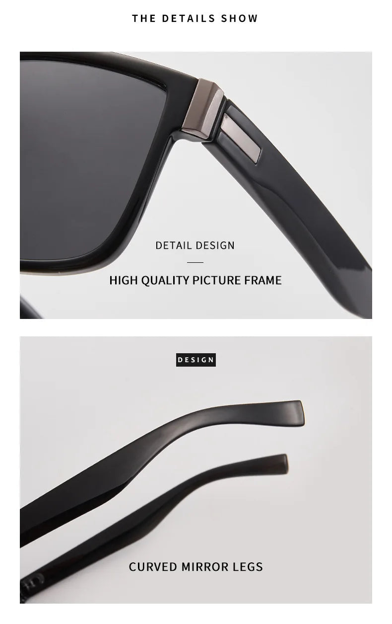 Classic UV400 Sunglasses for Men and Women Fashion Outdoor Sports Fishing Hiking Golf, Travel Square Retro Eyewear