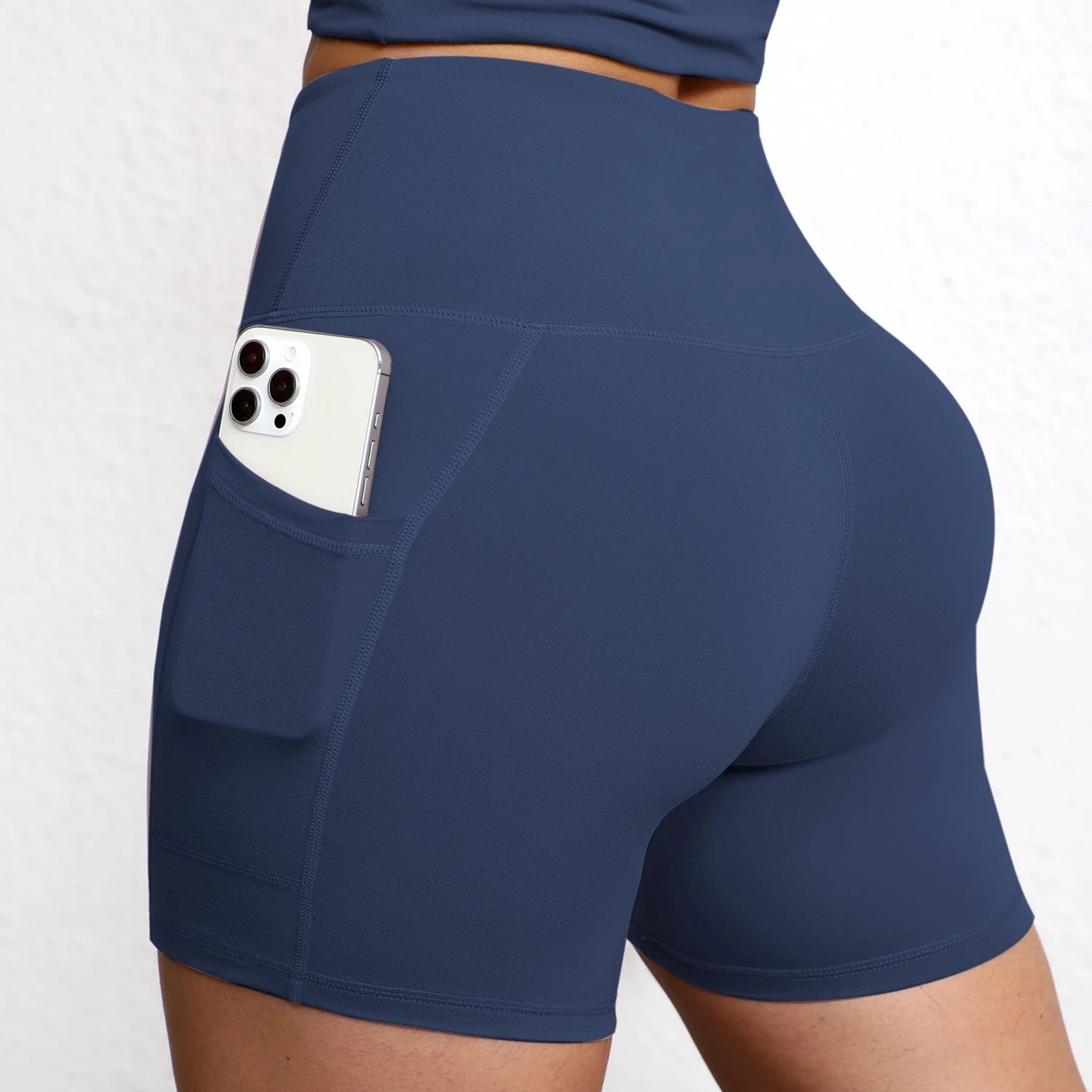 Women High Waist Pocket Yoga Sport Biker Shorts Leggings For Fitness Lift Hips Running Workout Yoga Pant