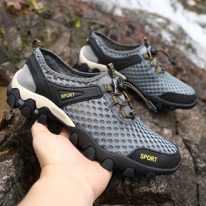 Men's Breathable Running Shoes Summer Sports Casual Mesh Upper Water Entering Climbing Hiking Low Top Slip-On Sandals
