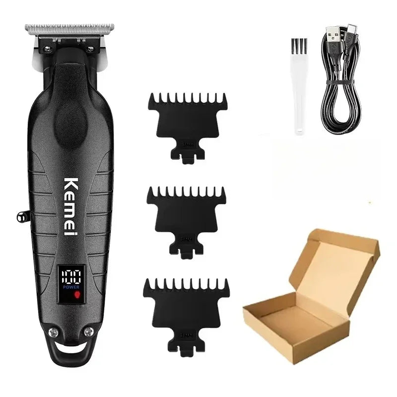 Kemei KM-2293 T95 Hair Clipper Professional Electric Rechargeable Barber Trimmer Cordless Trimmer Type-c Zero Gapped Cutting