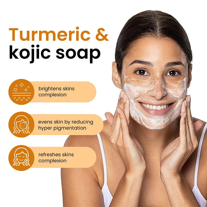 Turmeric Granular Soap Lemon Soap Kojic Acid Soap Ginger Bath Cleansing Soap Body Whitening Body Care Oil Removal Handmade Soap
