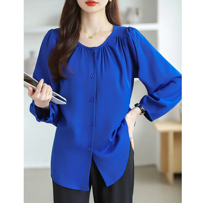 Women's Loose and Casual Shirt, Slim and Reduces Age-reducing Temperament