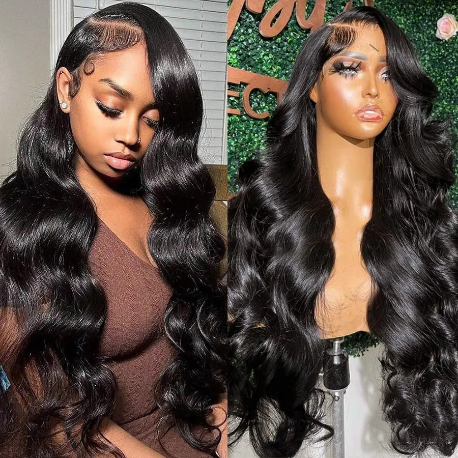 180% 13X6 Lace Frontal Body Wave Wig Transparent Indian Perruques For Women 13X4 Lace Frontal Wig Human Hair Pre Plucked Wig