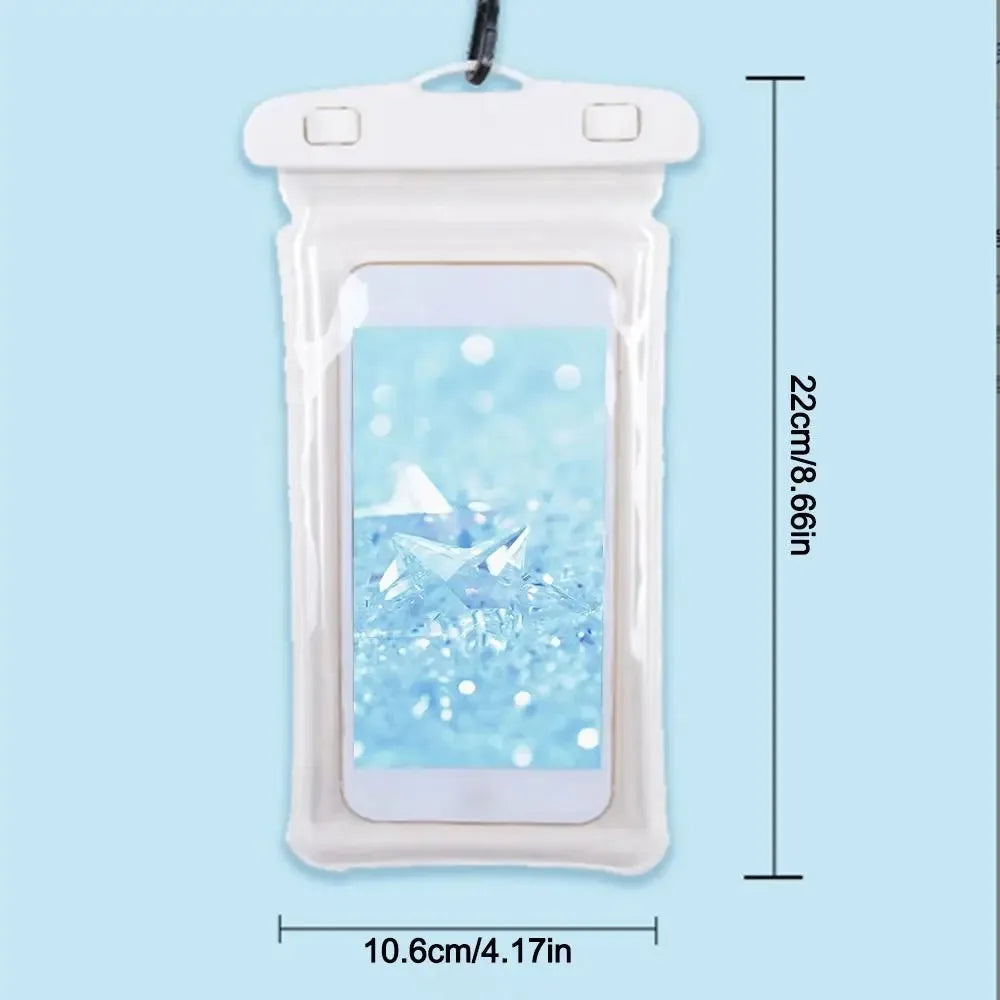 Transparent Waterproof Phone Pouch Under 7.2 Inches Touch Screen Swimming Rafting Waterproof Case with Lanyard Sealed Bag