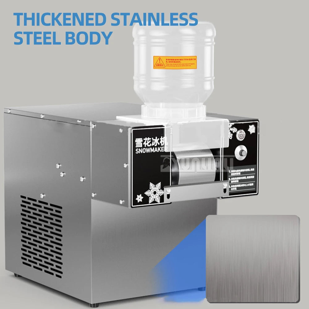 Commercial Snowflake Ice Cream Machine 4 Barrels Rainbow Color Ice Shaver Maker Raspados Hielo