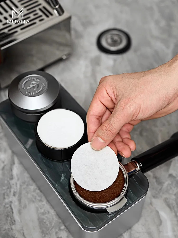 MUVNA Disposable Coffee Filter Paper 100 Pieces Espresso Coffee Machine Handle Filter Paper With 51MM 53MM 58MM White