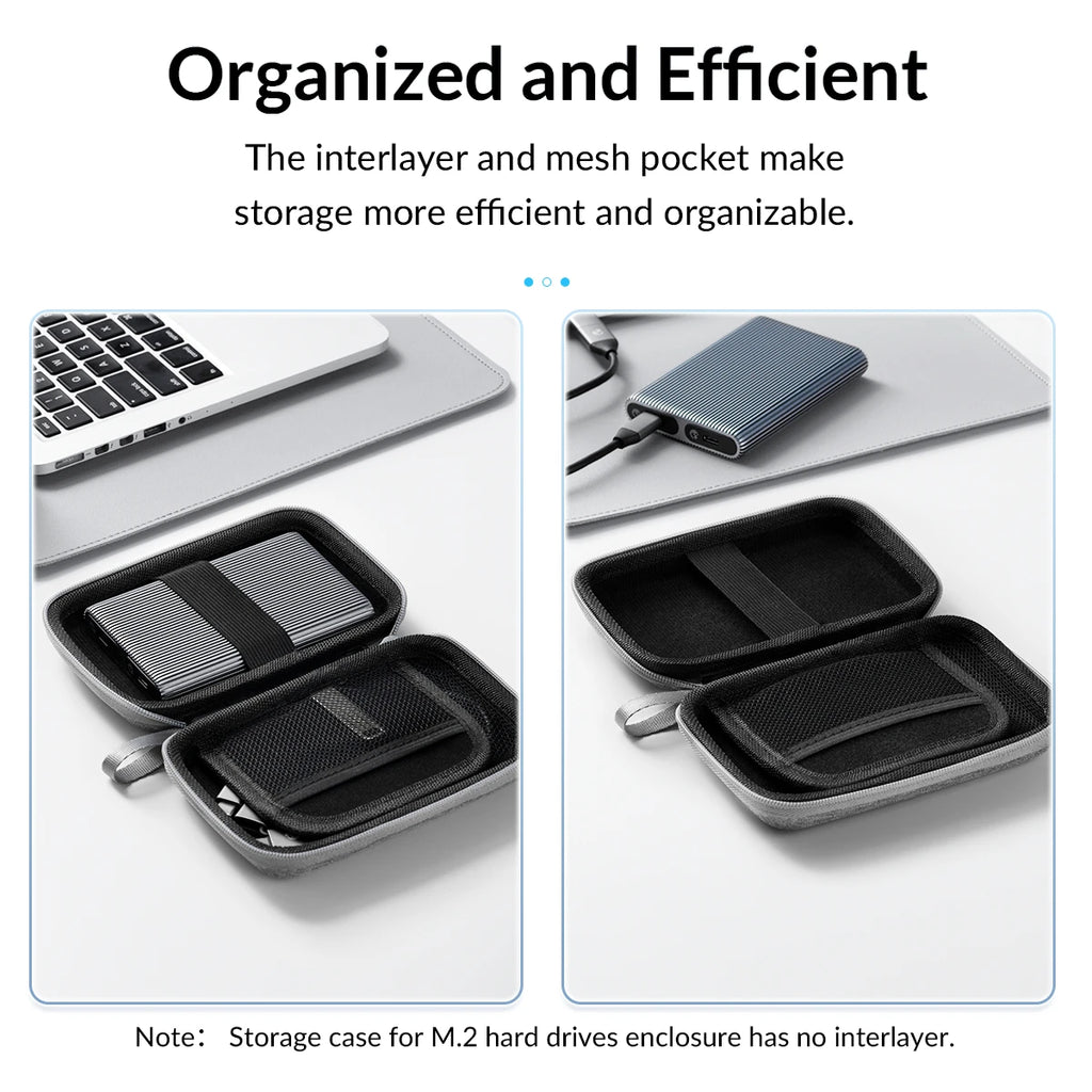 ORICO 2.5'' 3.5'' HDD Case Storage Bag for External Hard Drive Case/ M.2 Hard Disk Case /Earphone/U Disk Large Capacity Storage