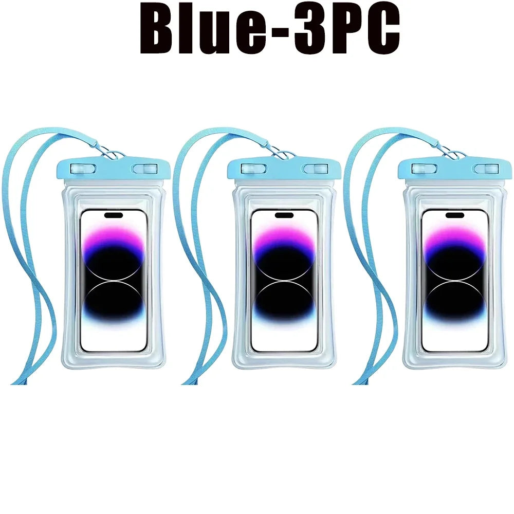 Floating Waterproof Phone Pouch Universal Water Resistant Phone Case Under 7.2 Inches Phone Dry Bag Essential for Water Sport
