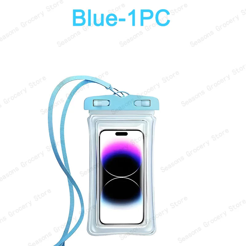 Transparent Waterproof Phone Pouch Under 7.2 Inches Touch Screen Swimming Rafting Waterproof Case with Lanyard Sealed Bag