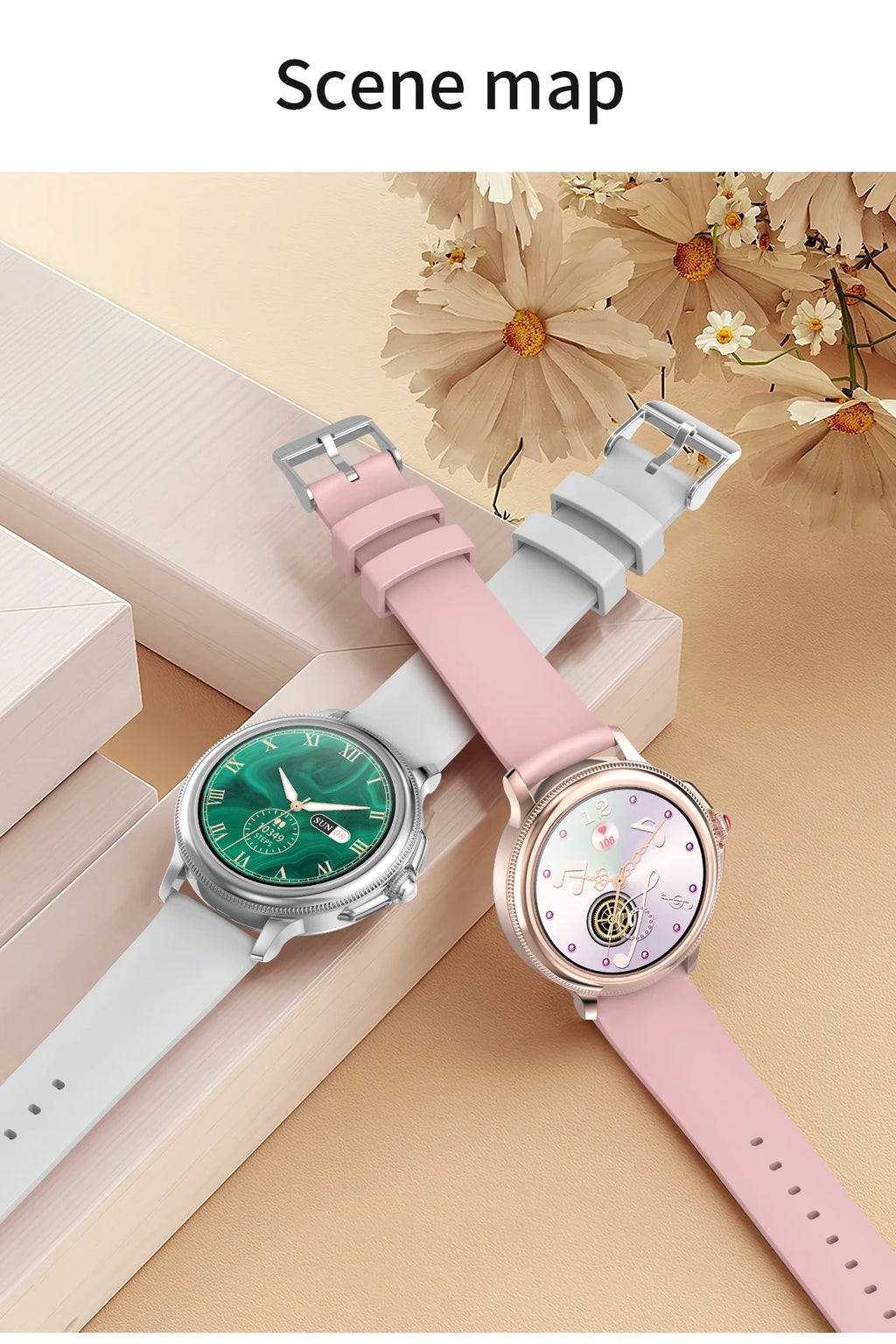 Smart Watch for Women 1.2" Bluetooth Call 100+ Sport Modes Fitness Tracker with Heart Rate/Sleep/SpO2 Monitor IP67 Waterproof