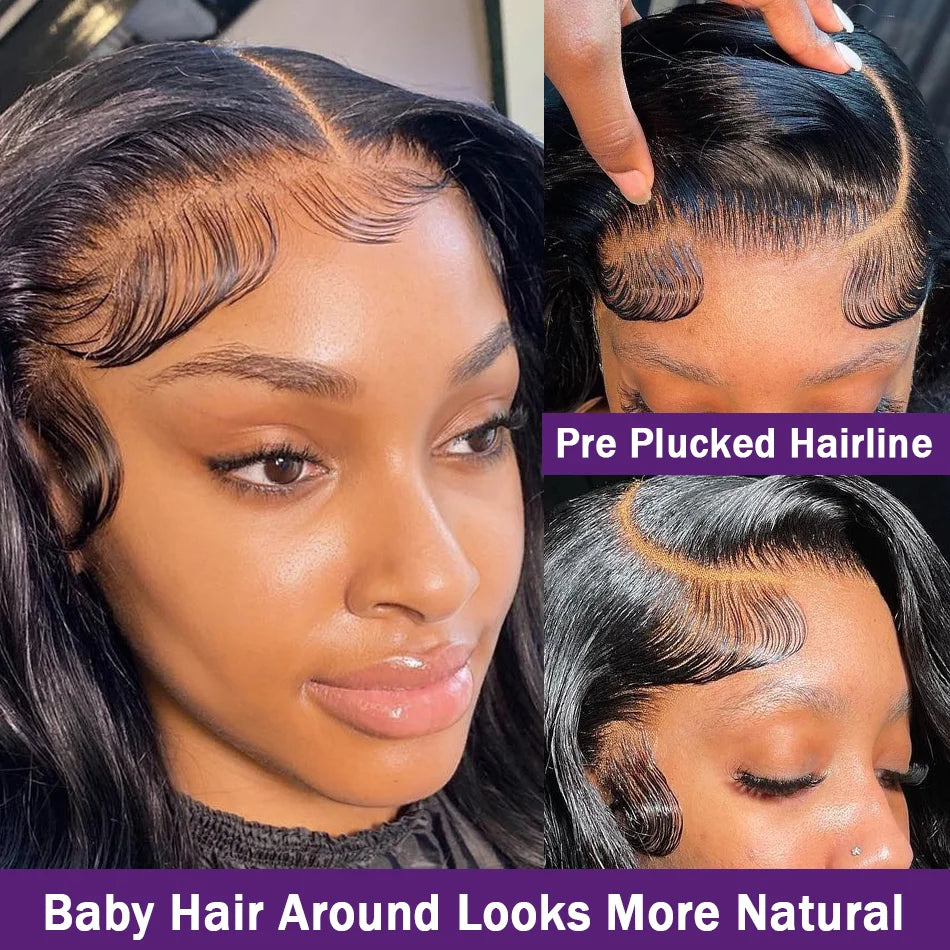 180% 13X6 Lace Frontal Body Wave Wig Transparent Indian Perruques For Women 13X4 Lace Frontal Wig Human Hair Pre Plucked Wig