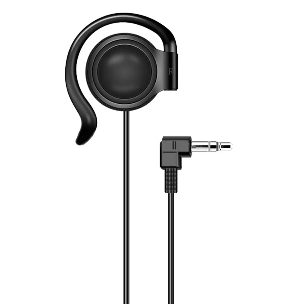 Universal 3.5mm Wired Headphones Unilateral Headset Hanging Ear Style Earphone Stereo Subwoofer Headphone Left/RightEar
