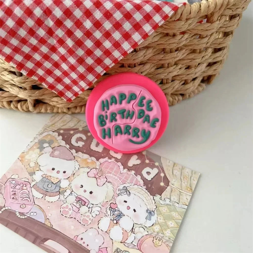 INS Cute English Letter Pink Magnetic Holder Grip Tok Phone Stand Support for IPhone 17 For for Pad Magsafe Smart Tok Bracket