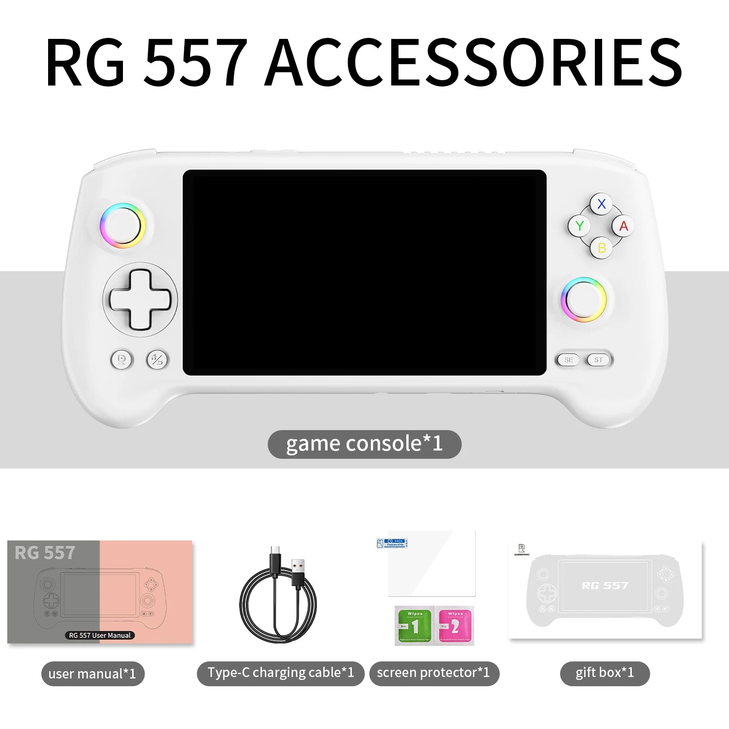 ANBERNIC RG557 Handheld Game Console 5.48'' AMOLED Android 14 5500mAH Bluetooth 5.3 Portable Video Game Player Dimensity 8300
