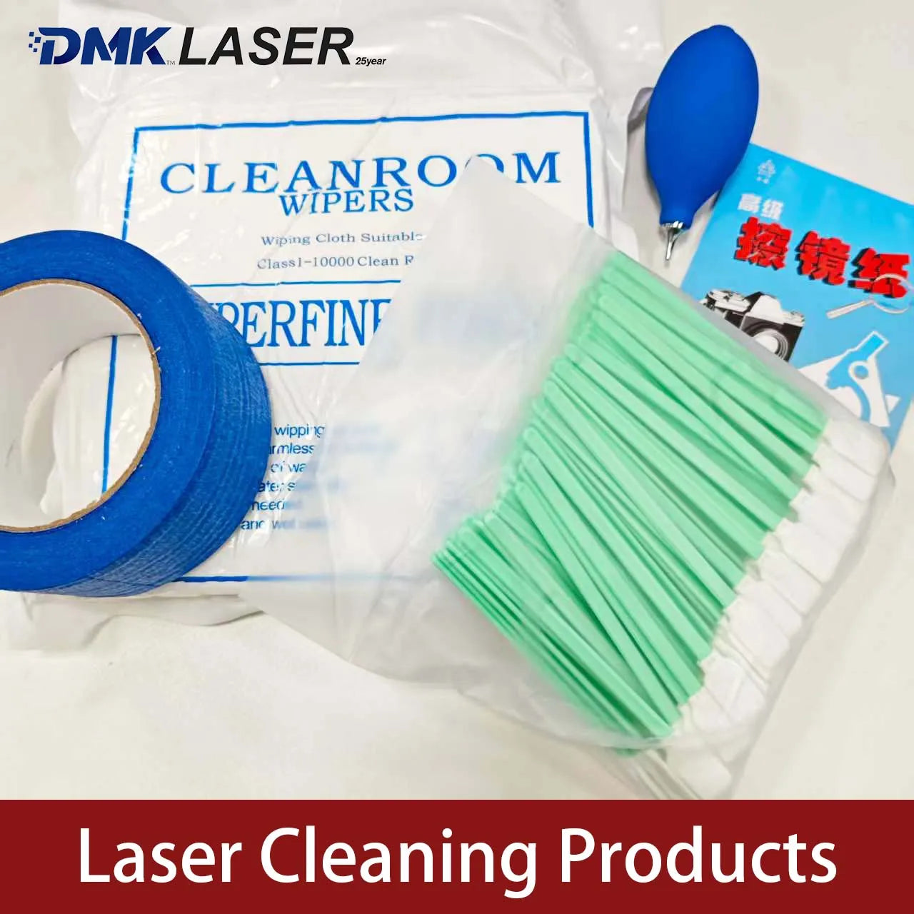Laser Cleaning Tool Lens Cleaning Paper Dust Blower Ball Cotton Swab Cutting Head Dust-proof Tape Cleanroom Wipers Wiping Cloth