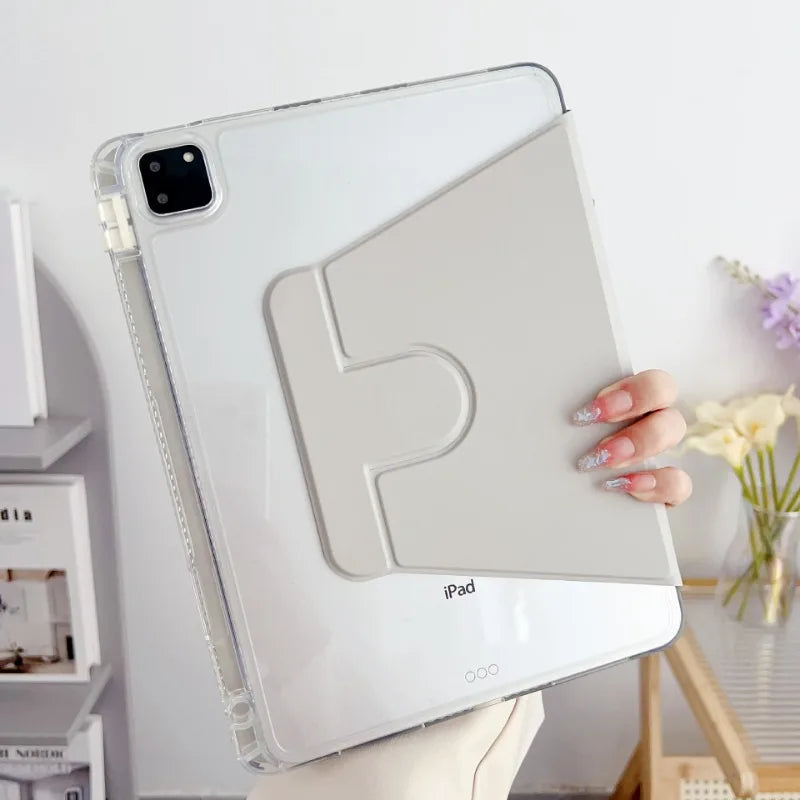 360 Rotation Case For Ipad Pro 12.9 Air 11 13 Pencil Holder Cover Ipad 10.2 7/8/9th 10th 11th 10.9 Air 5 4 3 2 9.7 Mini6 7 funda