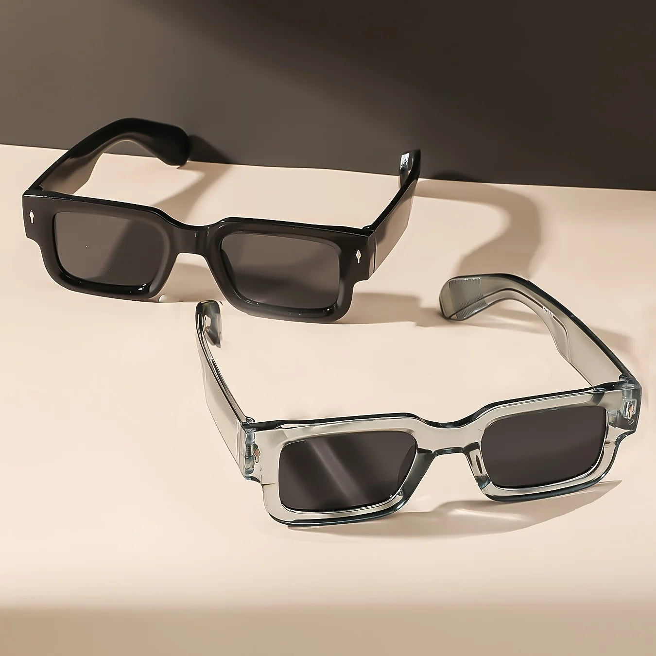 1PC Unisex Retro Square Sunglasses Classic UV Protection Plastic Frame Shades Outdoor Travel Driving Glasses UV400 Eyewear