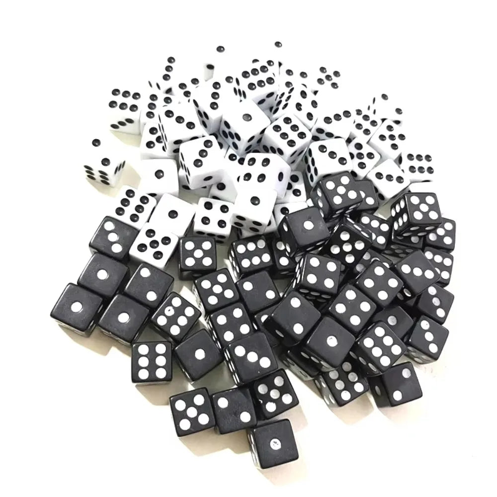 5Pcs/10Pcs 14mm/10mm 6 Sided Drinking White Dices Round Corner Cubes RPG Dice Acrylic Game Accessory Digital Point Dice Set