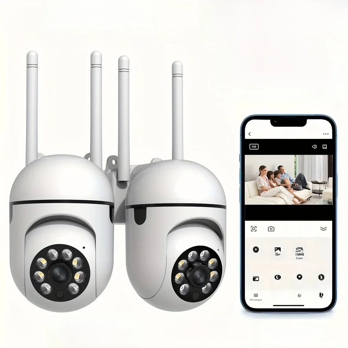 Wireless 1080P HD Indoor/Outdoor Wireless security camer, Color Night Vision, 2-Way Audio, 360° Pan/Tilt/Zoom