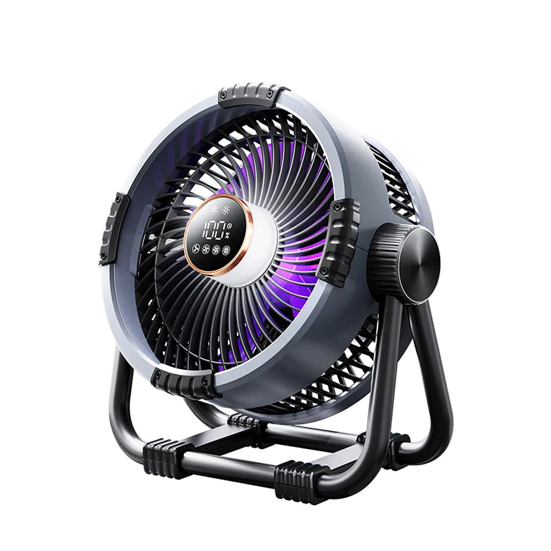 Camping Fan 20000mAh 6 in 1 Outdoor Ceiling Fan 4 Speed Adjustment Rechargeable Desktop Air Circulator LED Lighting Power Bank