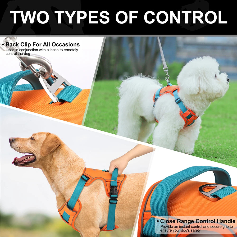 Mesh Breathable Dog Harness Nylon Reflective Dog Harnesses Vest Durable Pet Training Vest Adjustable for Small Medium Large Dogs