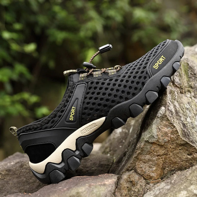 Men's Breathable Running Shoes Summer Sports Casual Mesh Upper Water Entering Climbing Hiking Low Top Slip-On Sandals