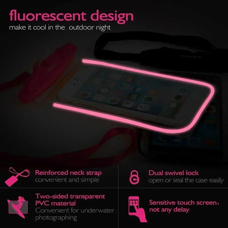2PC Waterproof Phone Pouch Drift Diving Swimming Bag Underwater Dry Bag Case Cover For Phone Water Sports Beach Pool Skiing