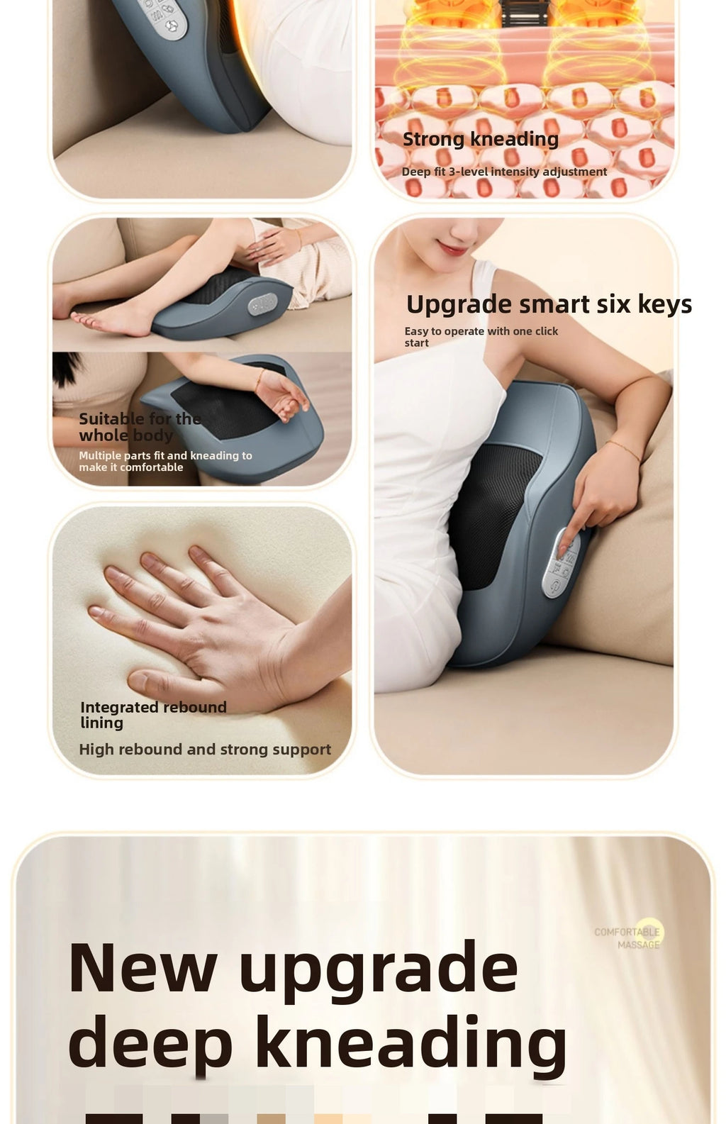 Back Massager for Deep Shiatsu Lower Back Neck Massager with Heat 3D Kneading Massage Pillow Shoulder Legs Gifts for Mom Dad Wom