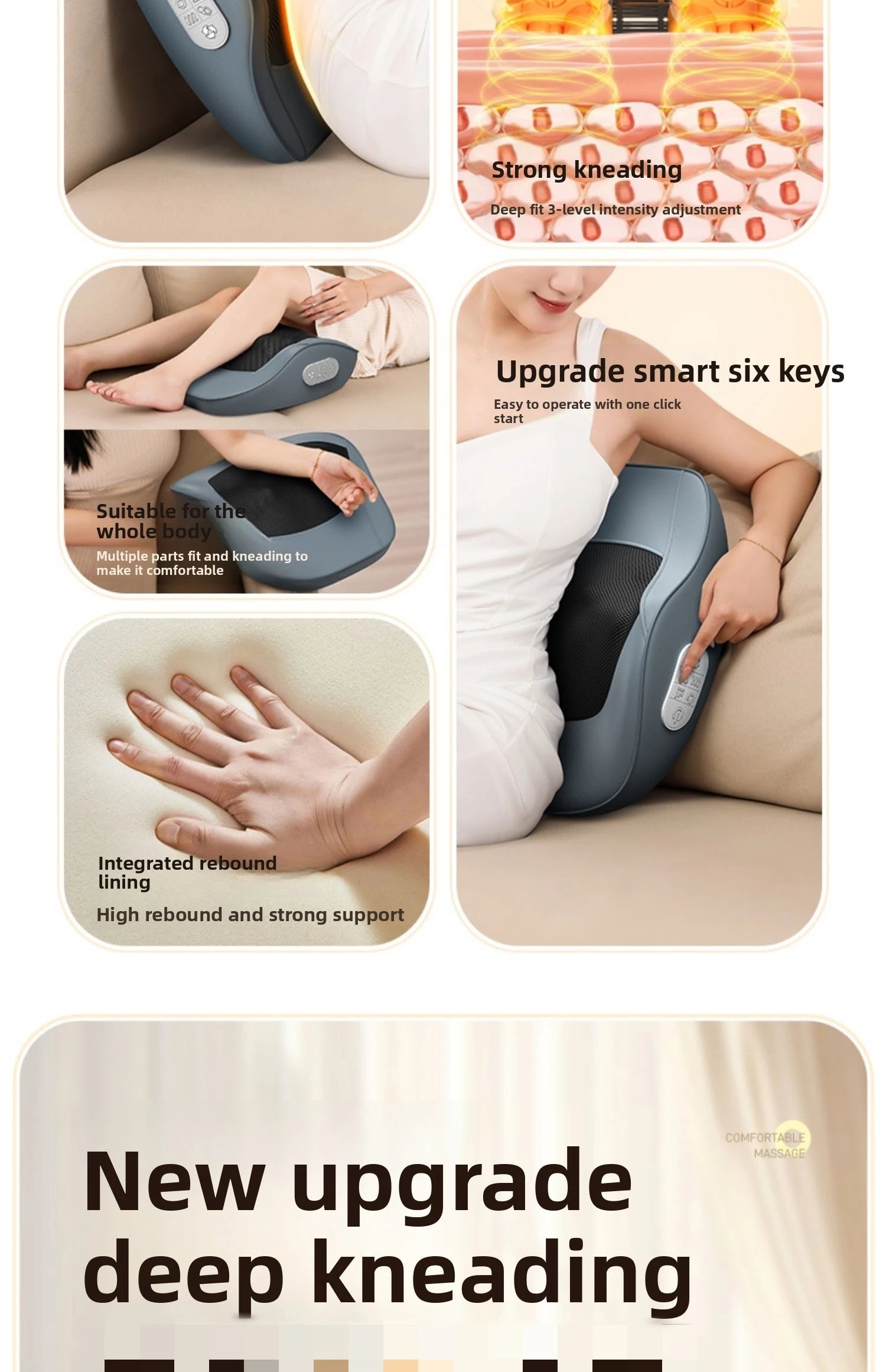 Back Massager for Deep Shiatsu Lower Back Neck Massager with Heat 3D Kneading Massage Pillow Shoulder Legs Gifts for Mom Dad Wom