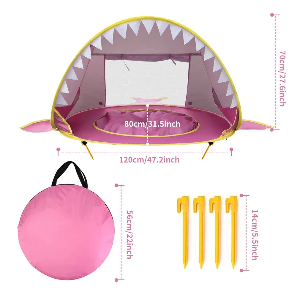 Baby Beach Tent Pop Up Portable Sun Shelter with UV Protection Shade for Infants Toddlers Kids Outdoor Pool Beach Summer Toys