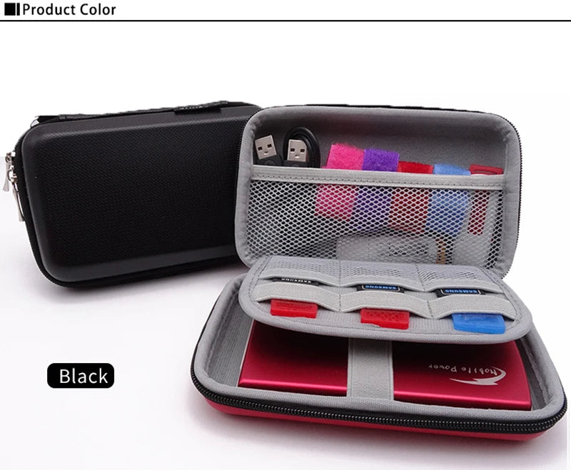 Hard Drive Case Tidy External Protective Storage Bag Electronics Gadget Cable Pouch Earphone SD Card,U Disk and Portable HDD SSD
