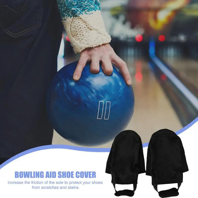 Bowling Shoe Cover Non-Woven Fabric Bowling Shoe Equipment Cover With Elastic Cord Black Bowling Shoe Equipment Slipper Cover