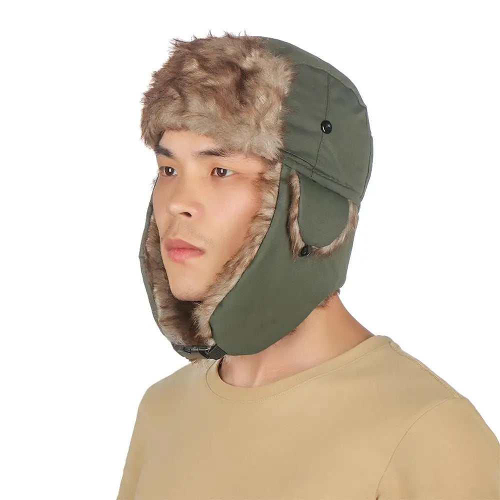 Men Women Trapper Bomber Hats Russian Ushanka Warm Winter Fur Earflap Ski Hat