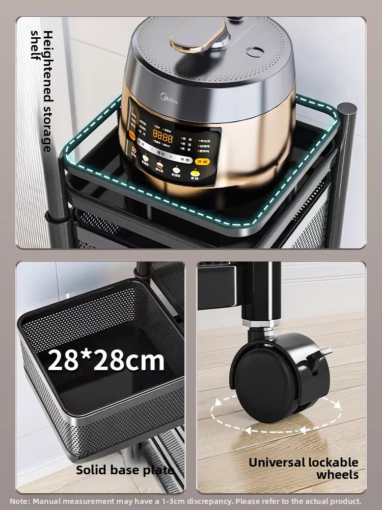 Home Use Rotating Multi-Layer Mobile Storage Ra Frie  Vegetable Fruit Storage elf Kitchen Organization No Installation