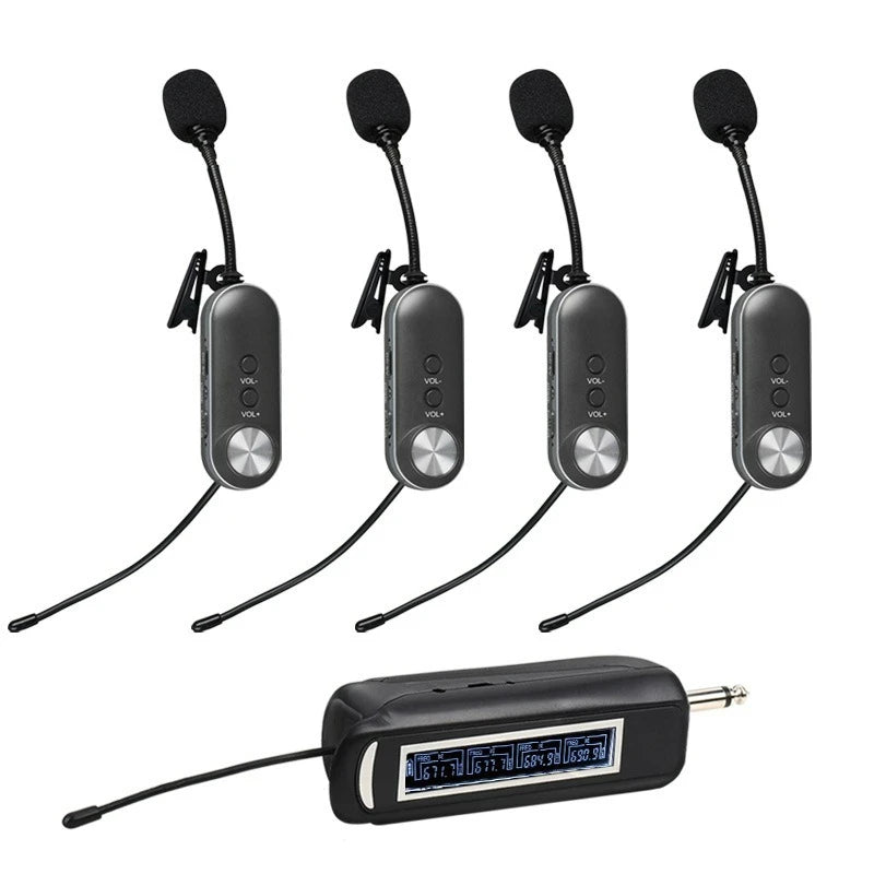 Wireless Microphone Saxophone UHF with Receiver and Transmitter Condenser Recording Live Show for Saxophone Musical Instrument