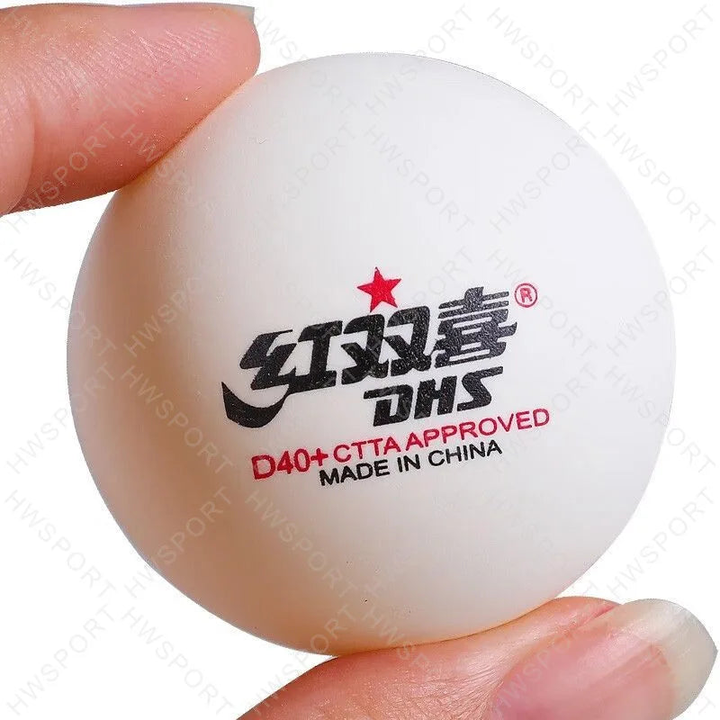 DHS Table Tennis Balls 1 Star D40+ Ping Pong Balls ABS Round Durable Pingpong Bullets for Recreational Level Training Bulk Sales