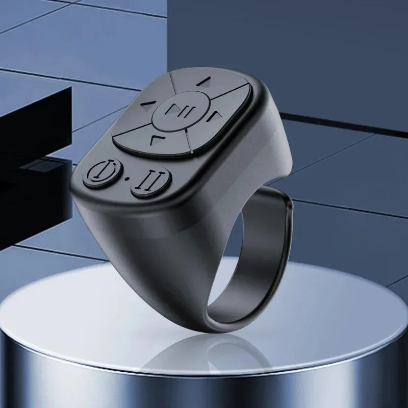 For TikTok Scrolling Ring Remote Control Bluetooth Page Turner Ring Scroller for IPhone IPad Android Camera Shutter VoiceControl