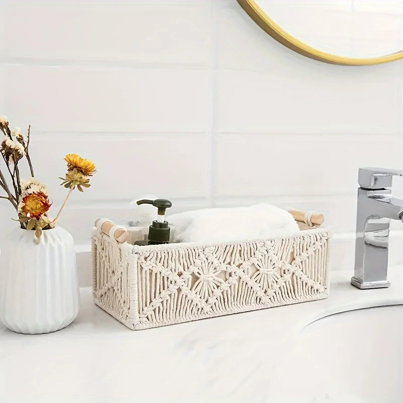 Grid Sorting Organizer for Home, Bathroom, Bedroom, Living Room - Boho Decor Storage Basket,  Bathroom Organizers & Storage