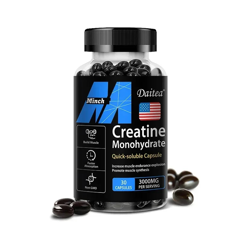 Creatine Monohydrate 3000 Mg-Build Muscle,Improve Athletic Performance,Fitness,Energy Generation,Adult Nutritional Supplement