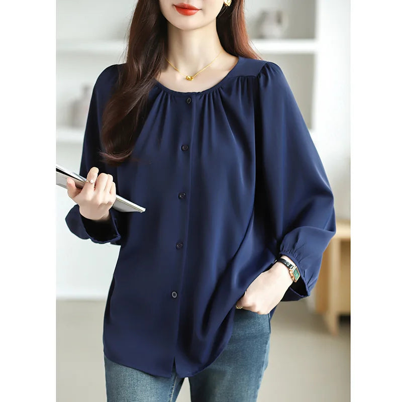 Women's Loose and Casual Shirt, Slim and Reduces Age-reducing Temperament
