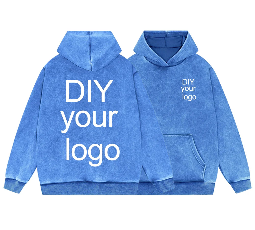Washed Retro Hoodies 5 Colors 100%Cotton Hoody Customized Personalized Pattern Customization Pullover Team Logo Company Logo