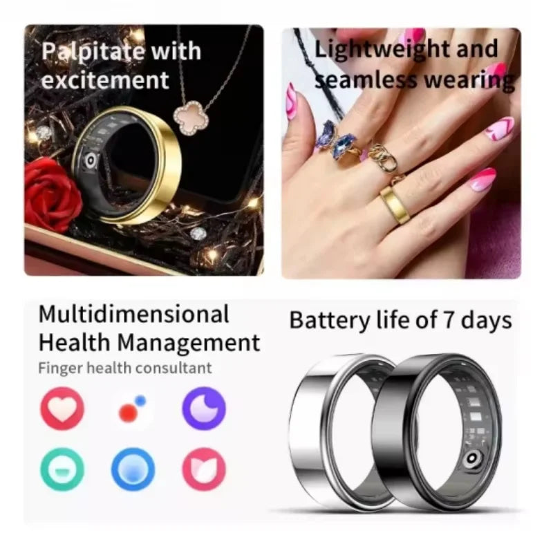 For Xiaomi Smart Ring Multifunctional Heart Rate Blood Oxygen Saturation Sleep Calories Waterproof Multi-sport Mode Tracker