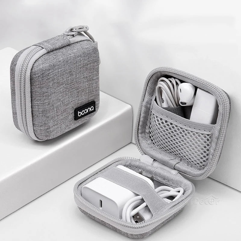 Shockproof Electronics Organizer Case for Power Adapter Cable Storage Bag Bluetooth Earphone Case Travel Small Tech Gadget Pouch