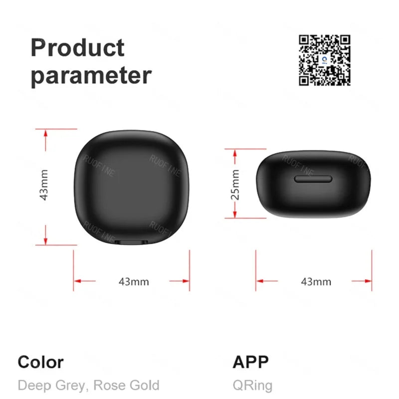 R03 Smartring Couple Rings Man Woman Gift Health Monitor Qring APP Sleep Tracker Fitness Waterproof 5ATM For Android Ios Phone