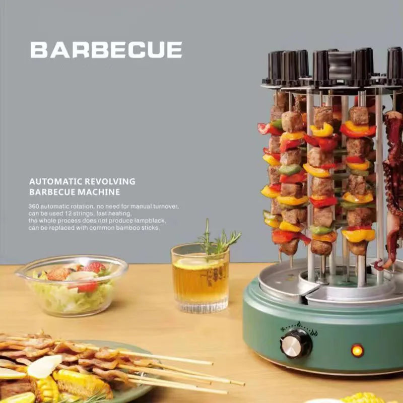 Home desktop smoke-free barbecue electric grill high-temperature automatic rotating Barbecue machine  eectric oven 220V