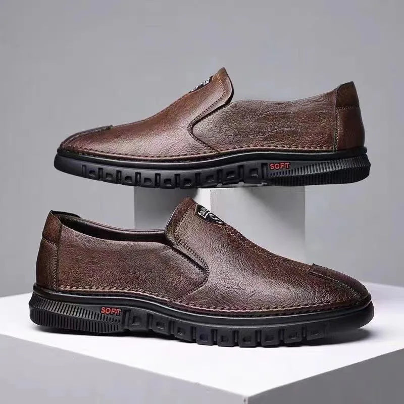 2025 PU Leather Men's Loafers Luxury Men Casual Shoes New Fashion Driving Shoes Breathable Slip on Men Moccasins Plus Size 39~44