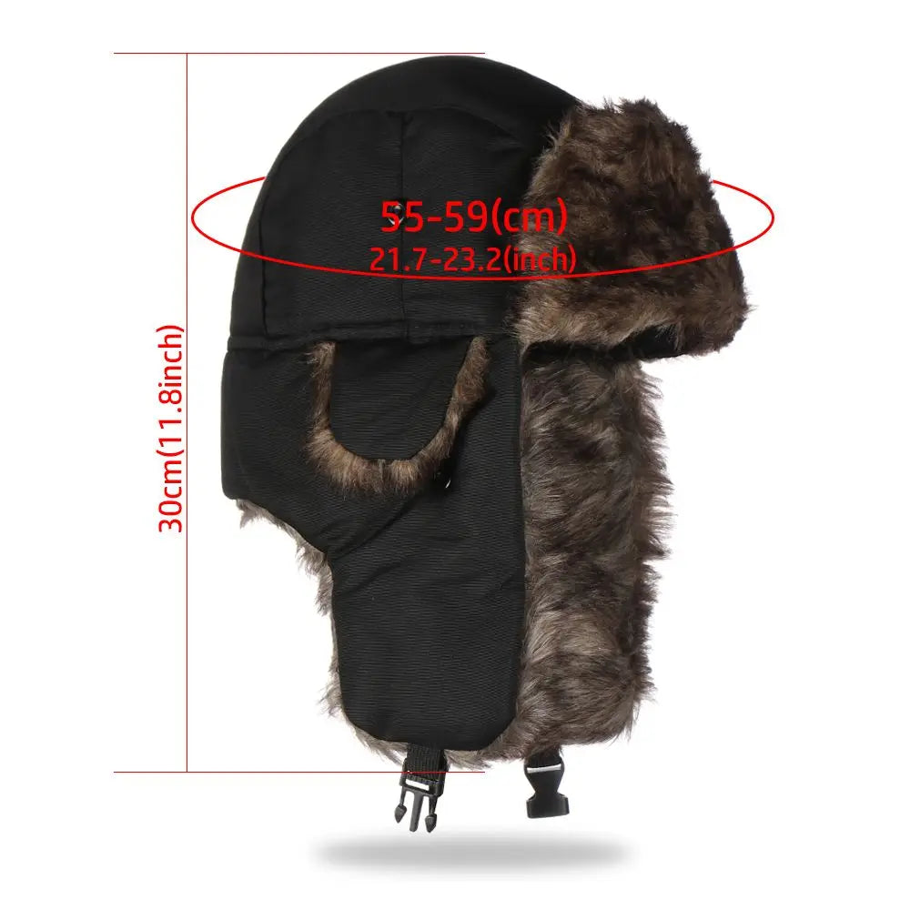 Men Women Trapper Bomber Hats Russian Ushanka Warm Winter Fur Earflap Ski Hat