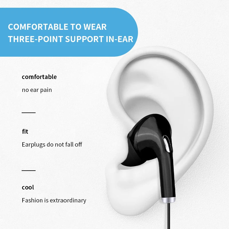 Universal 3.5mm Wired Earphone HiFi Stereo In-Ear Headset Sport Music Headset With HD Microphone Headphones For Laptops Computer