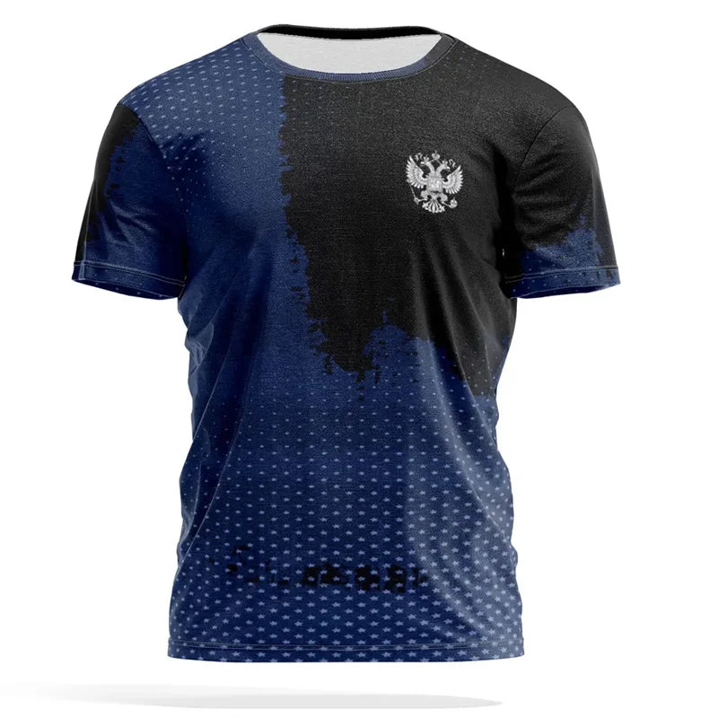 Russia Flag 3d Print T-shirt For Men Loose Short Sleeve Tactical T Shirts Summer Cool Street Sports Fitness Tees Men's Clothing