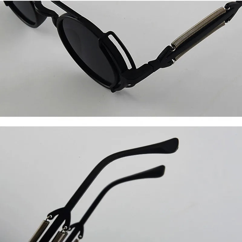 Retro Classic Steampunk Sunglasses UV400 Round Frame Design Colored Lenses Glasses Eyewear Gothic Men Women Sunglasses Steampunk